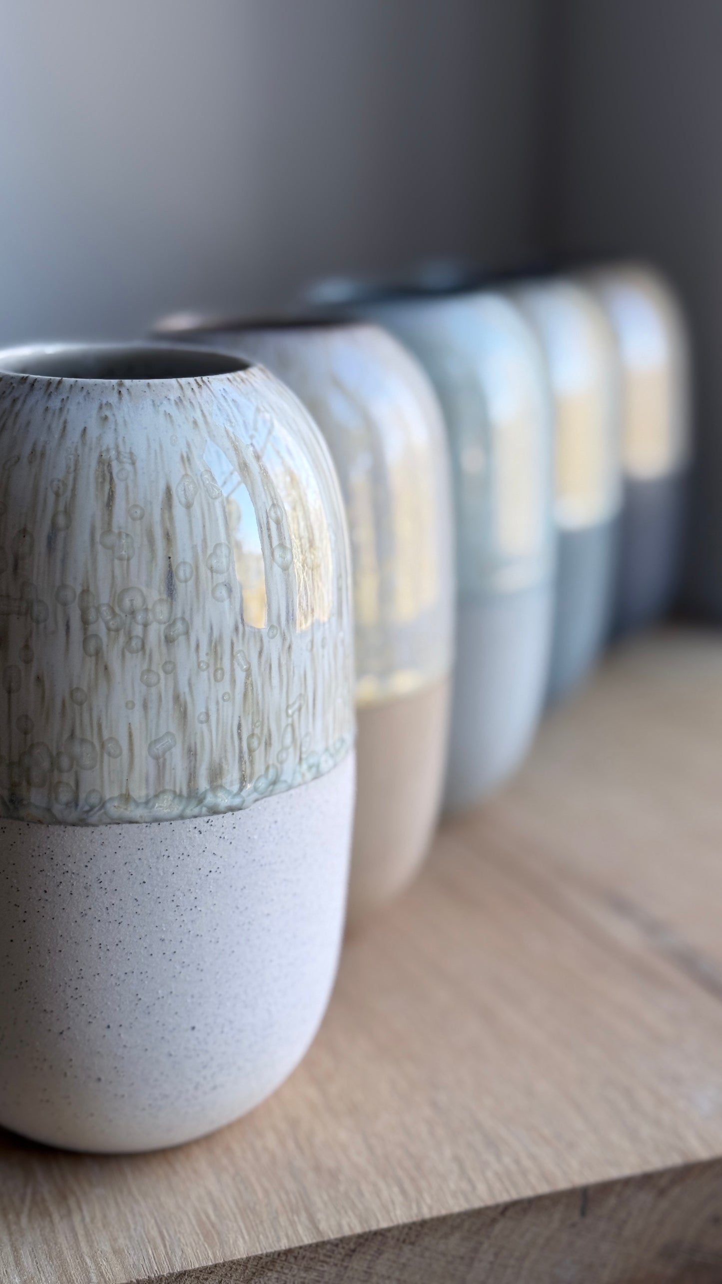 Vase, Large Wide, Matt White & Dip