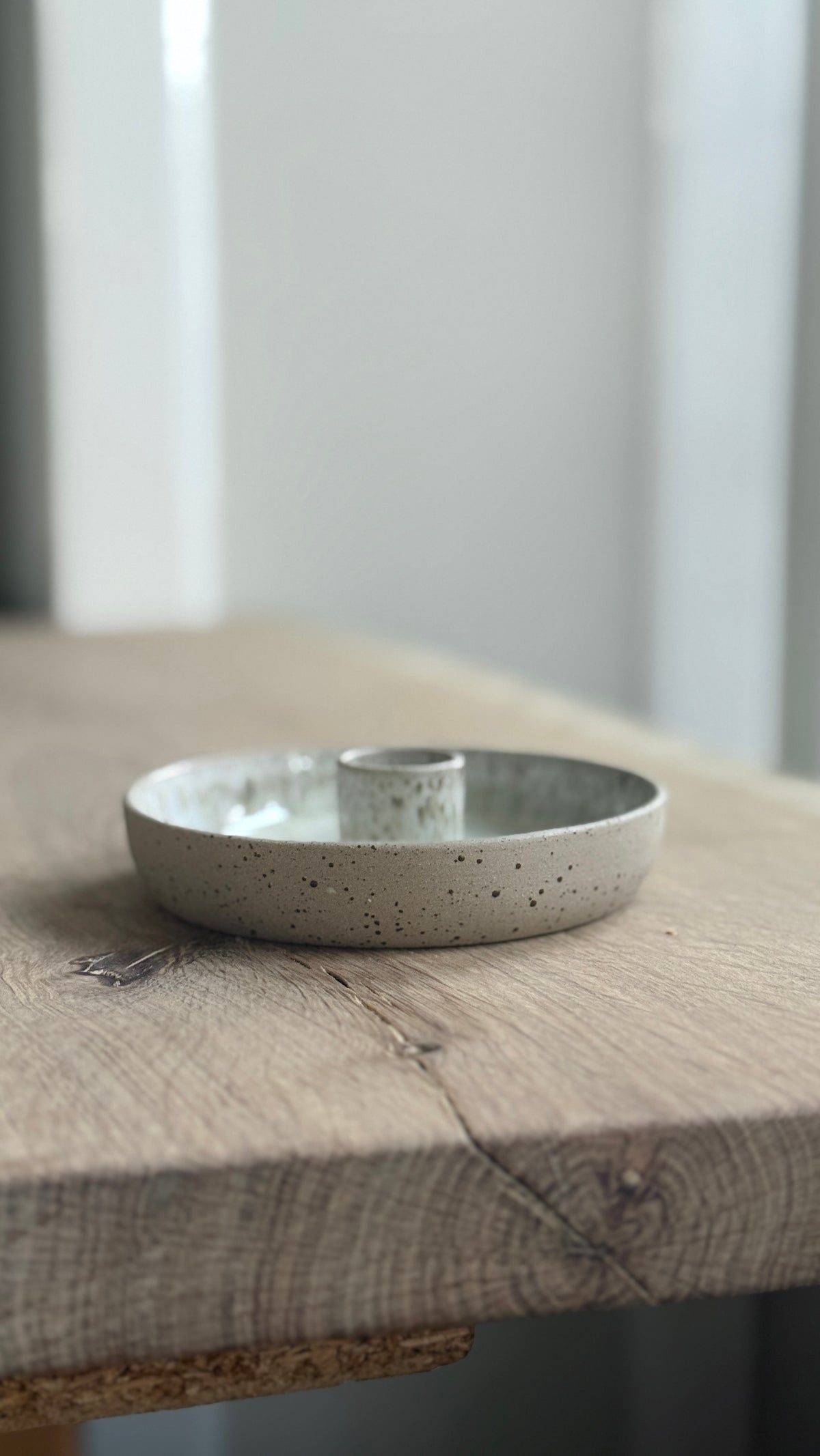 Candlestick, Sand & Dots w/ crystal glaze