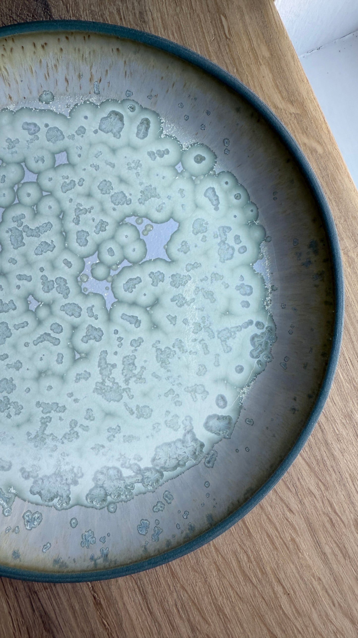 Lunch Plate, Petrol Blue w. crystal Glaze