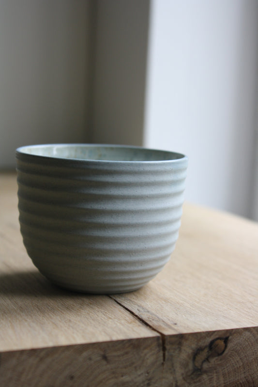 Textured Cup, Stone Blue w/ crystal glaze (200 ml)