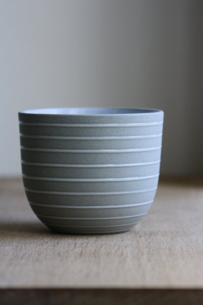 Coffee Cup, Stone Blue w/ glazed stripes (250 ml)