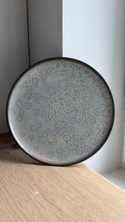 Dessert / Sushi plate, Black w/ crystal glaze