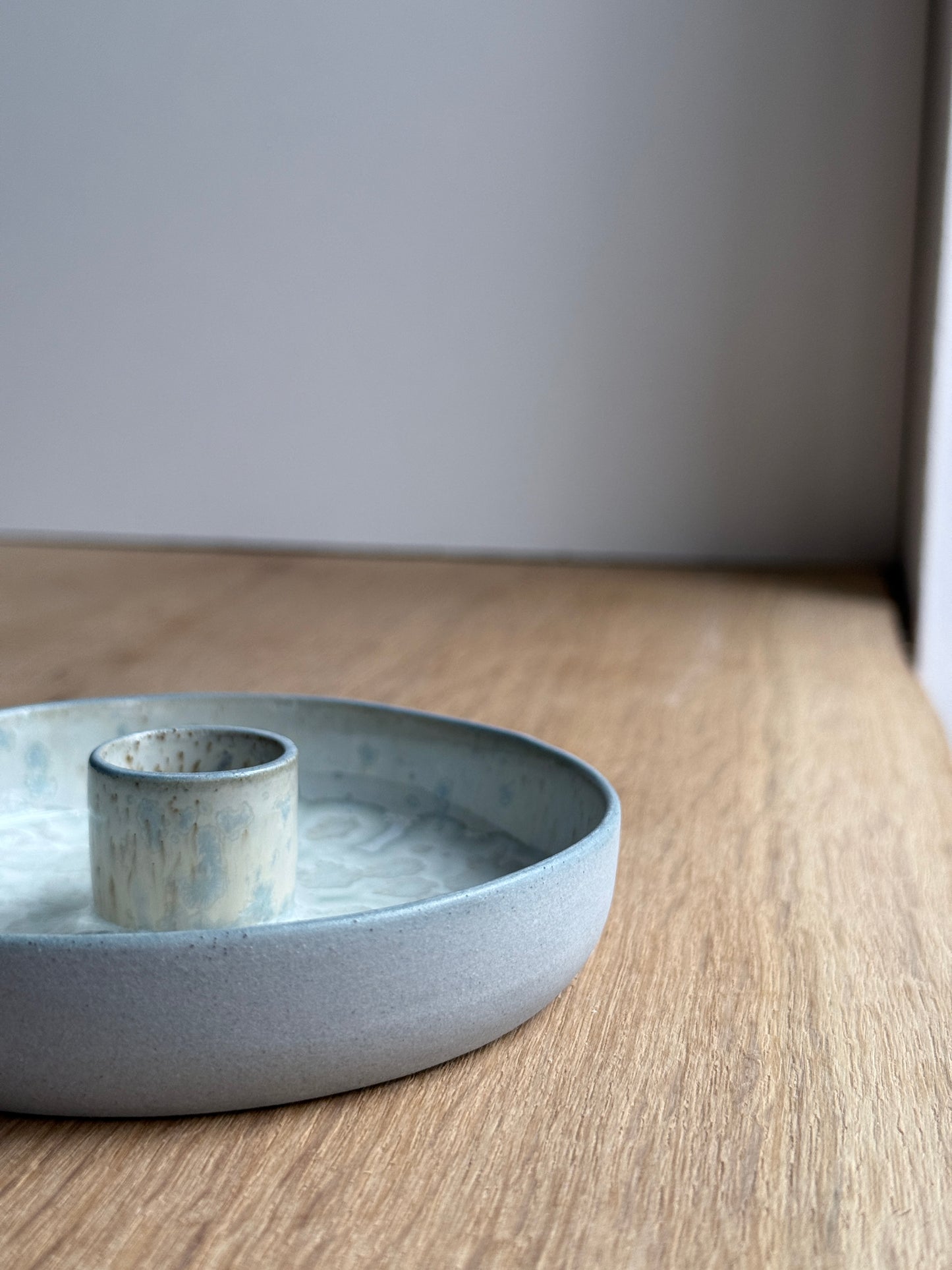 Candle Holder, Stone Blue