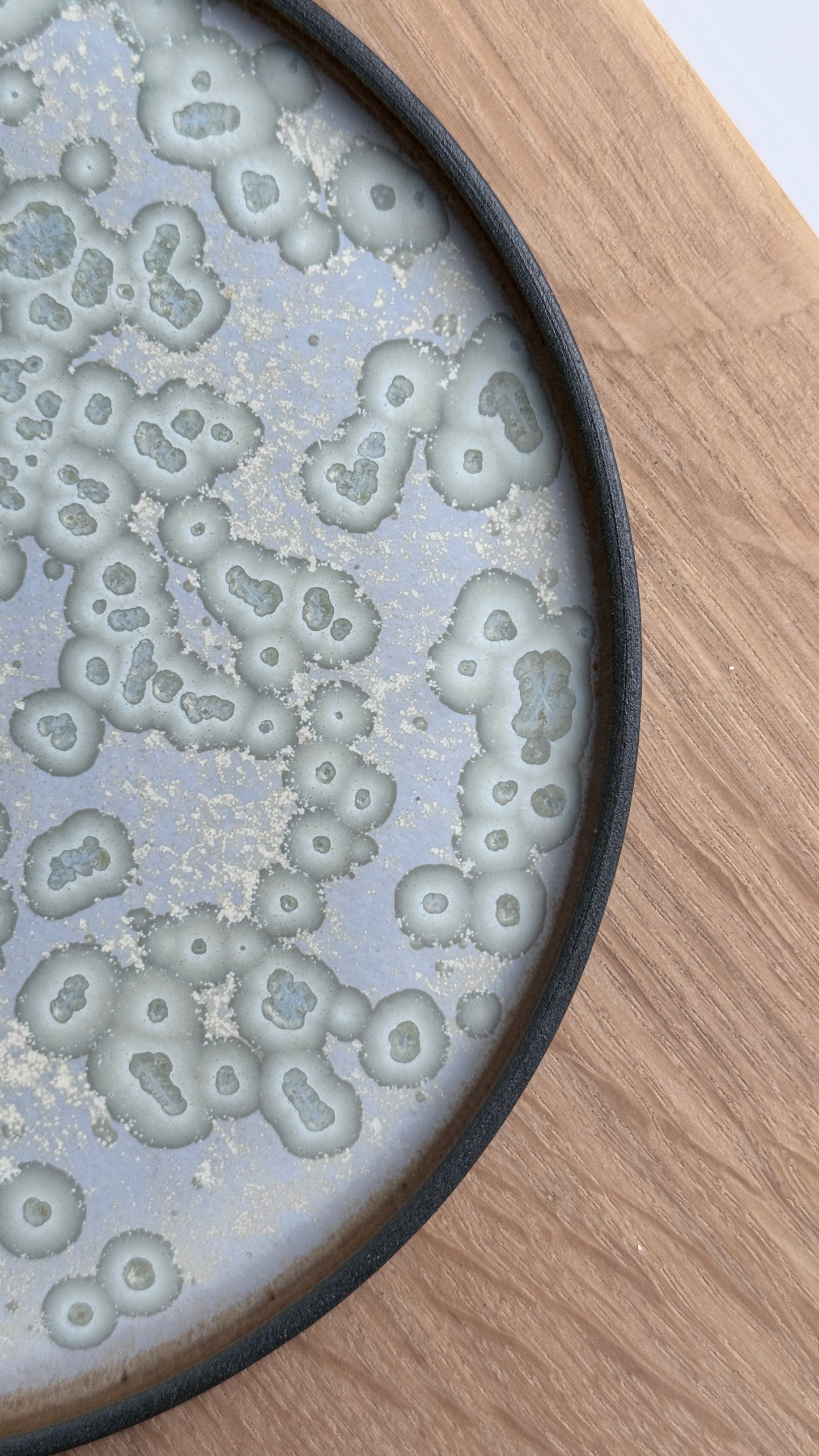 Dessert / Sushi plate, Black w/ crystal glaze