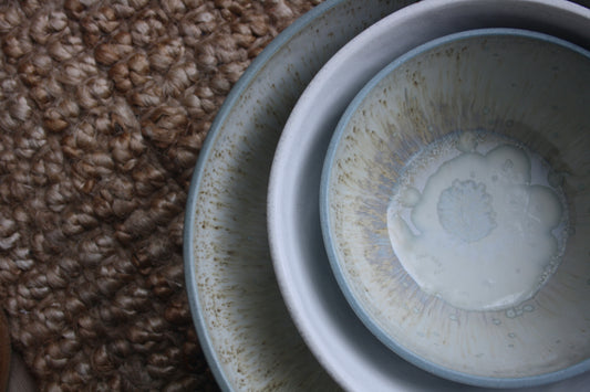Breakfast bowl, Stone Blue w/ Crystal Glaze
