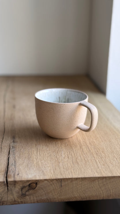 Cortado Cup with handle, Light Rose w/Crystal glaze (130 ml)