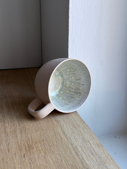 Cortado Cup with handle, Light Rose w/Crystal glaze (130 ml)