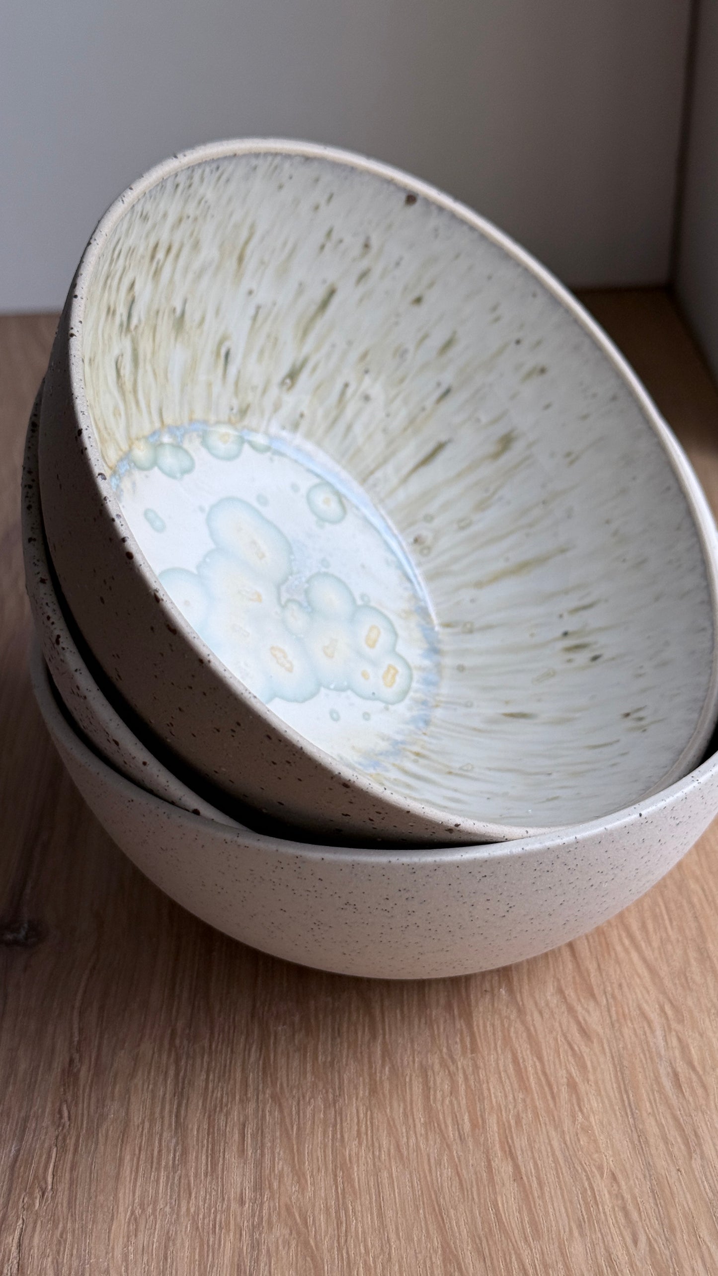 Breakfast bowl, Sand & Dots w/ Crystal Glaze