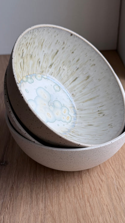 Breakfast bowl, Sand & Dots w/ Crystal Glaze