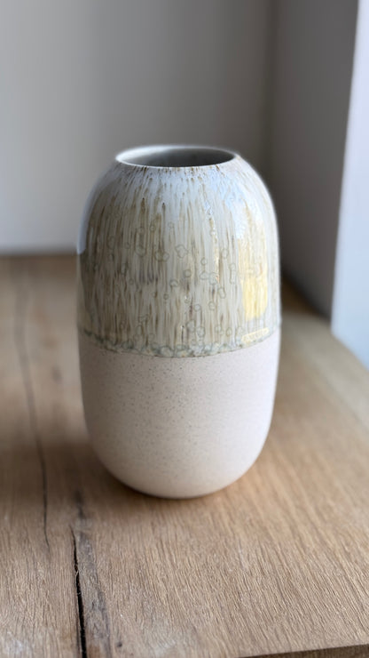 Vase, Large Wide, Matt White & Dip