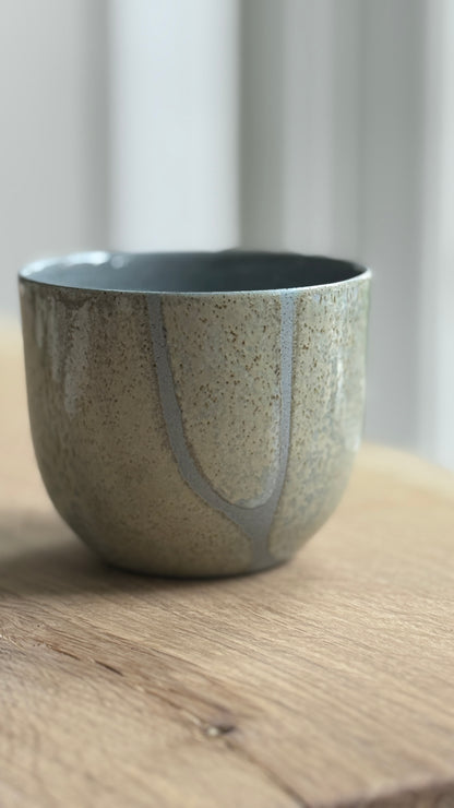 Coffee Cup, Stone Blue/ Off-center | Brush (250 ml)