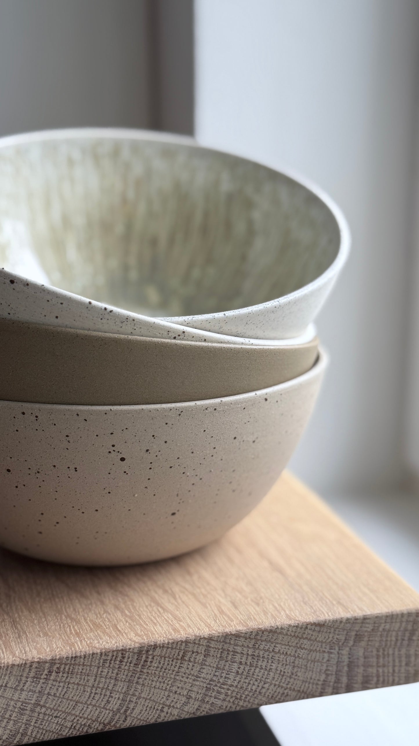 Ramen / Pasta Bowl, Sand & Dots w/ Crystal Glaze