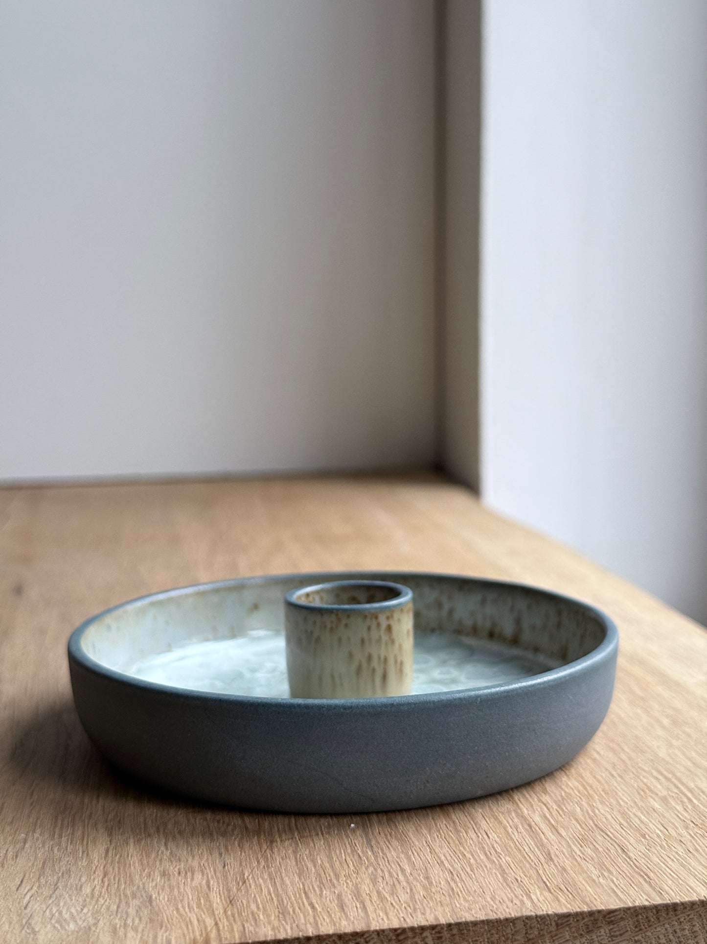 Candle Holder, Petrol Blue