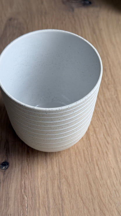 Coffee/Tea Cup, Matt White/ Stripes (400 ml)