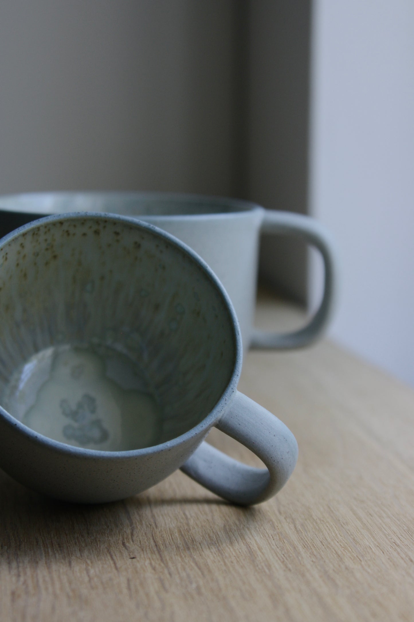 Cortado Cup with handle, Stone Blue w/Crystal glaze (130 ml)