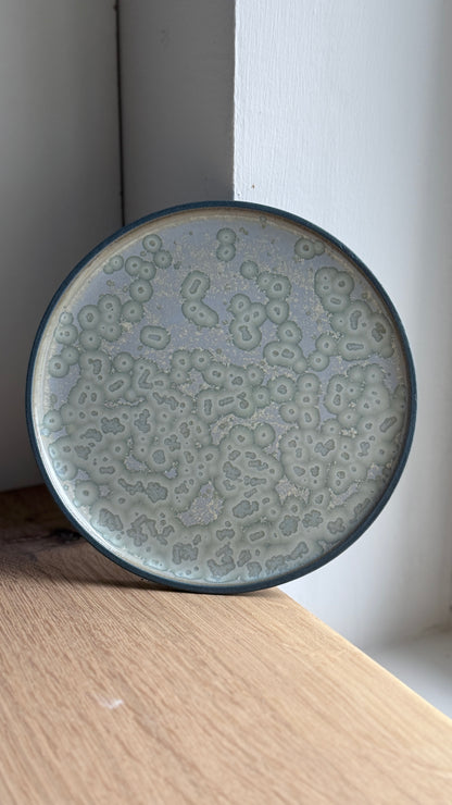 Dessert / Sushi plate, Petrol Blue w/ crystal glaze