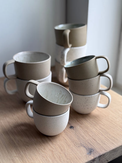 Cortado Cup with handle, Dots w/Crystal glaze (130 ml)