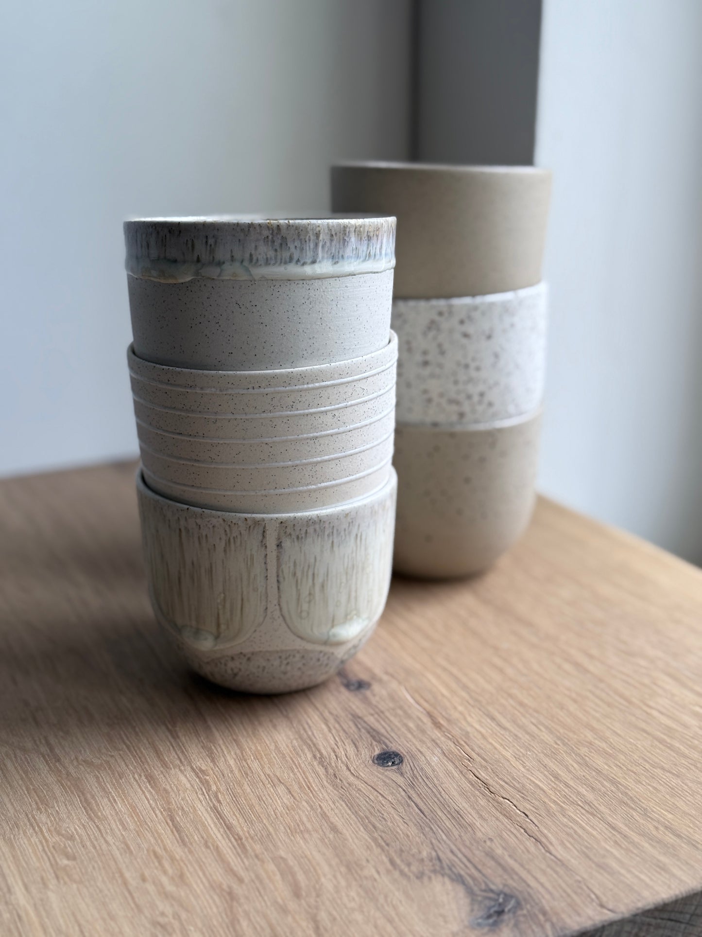 Coffee Cup, Matt White/ Brush (250 ml)