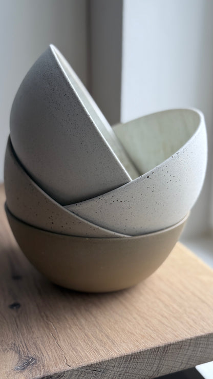 Ramen / Pasta Bowl, Sand & Dots w/ Crystal Glaze