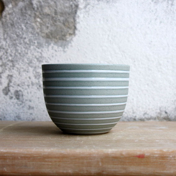 Cortado Cup, Stone Blue w/ glazed stripes (130 ml)