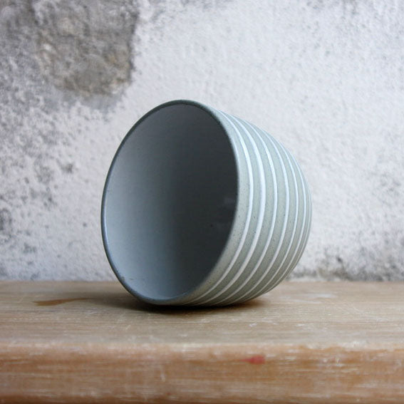 Cortado Cup, Stone Blue w/ glazed stripes (130 ml)