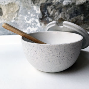 Sugar Bowl w/ lid & spoon, Light Stone Grey