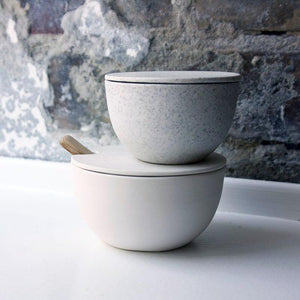 Lidded Bowl, Light Stone Grey