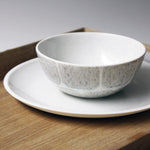 Breakfast bowl, Light Stone Grey w/ brush strokes