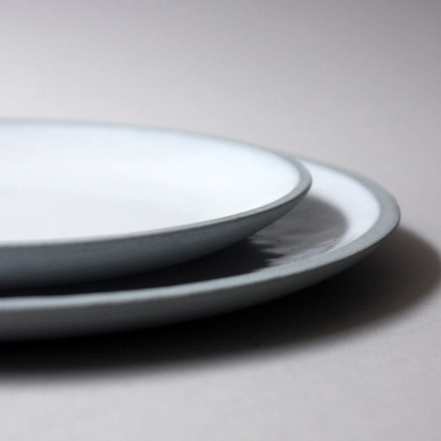 Dinner Plate Stoneware / Stone Blue w. white Glaze