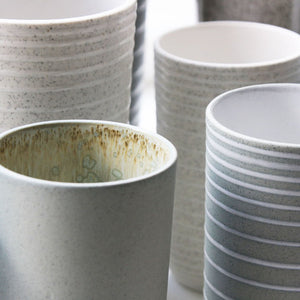 Vase, Light Stone Grey w/ brush strokes (large)
