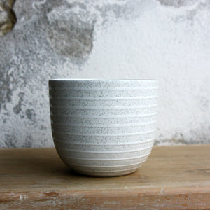 Coffee Cup, Light Stone Grey w/ glazed stripes (250 ml)