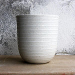 Coffee/Tea Cup, Light Stone Grey w/ glazed stripes (400 ml)