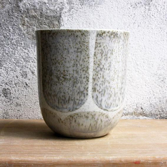 Coffee/Tea Cup, Light Stone Grey w/ brush strokes (400 ml)