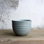 Espresso Cup, Stone Blue w/ glazed stripes (75 ml)