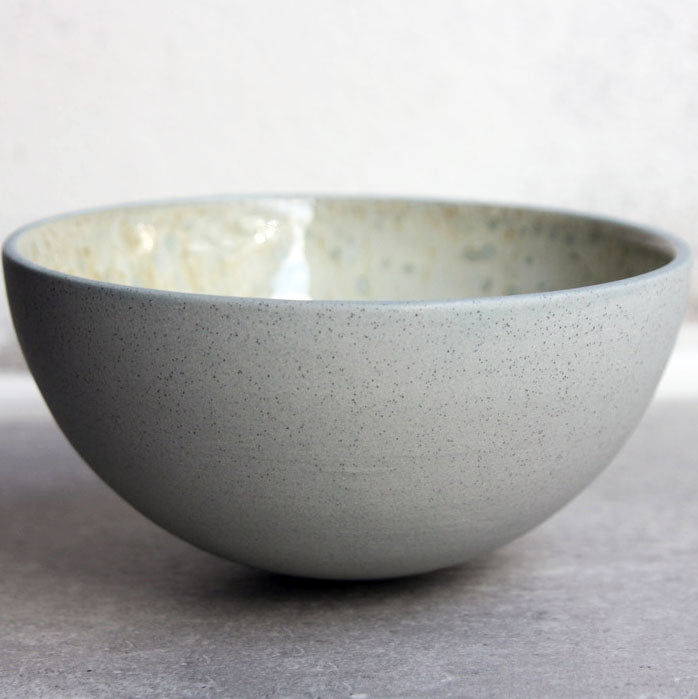 Half Sphere Bowl, Stone Blue w/ crystal glaze (medium)