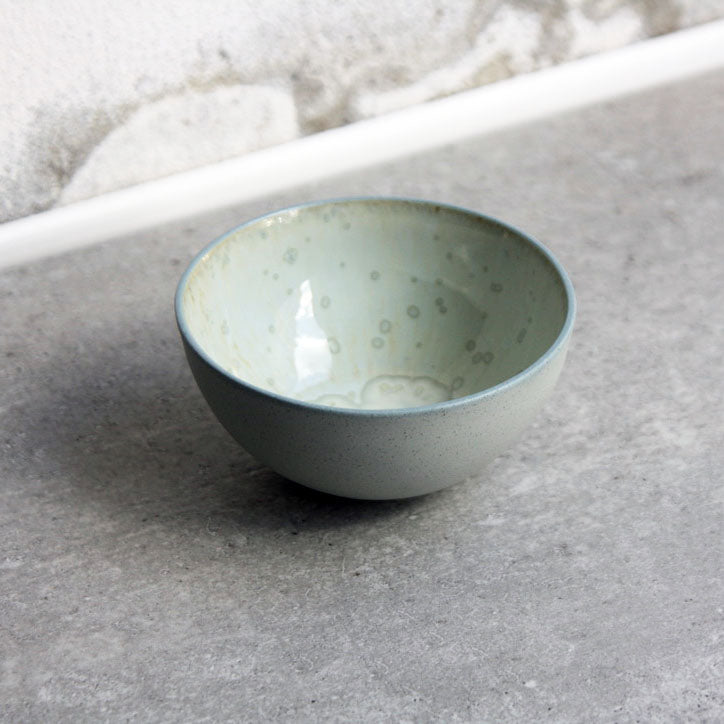 Half Sphere Bowl, Stone Blue w/ crystal glaze (mini)