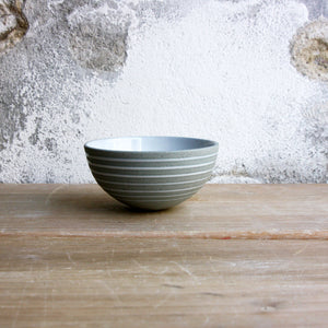 Half Sphere Bowl, Stone Blue w/ glazed stripes (mini)
