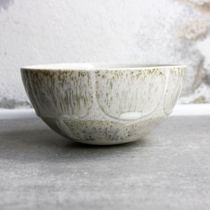 Half Sphere Bowl, Light Stone Grey w/ brush strokes (medium)
