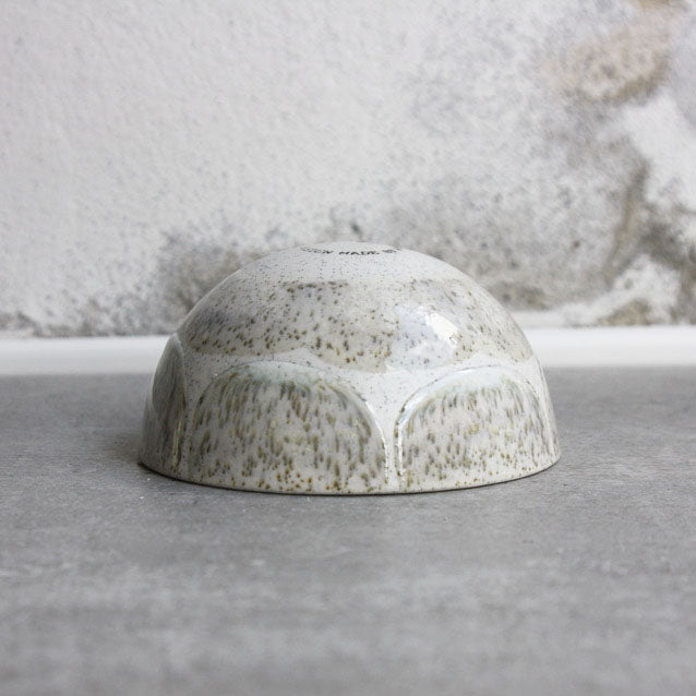 Half Sphere Bowl, Light Stone Grey w/ brush strokes (mini)