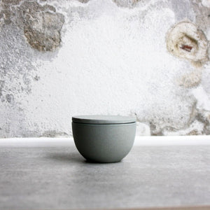 Lidded Bowl, Stone Blue w/ crystal glaze