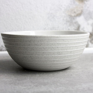 Breakfast bowl, Light Stone Grey w/ glazed stripes