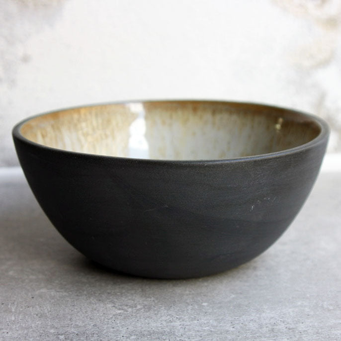 Pasta bowl, Black w/ Crystal Glaze